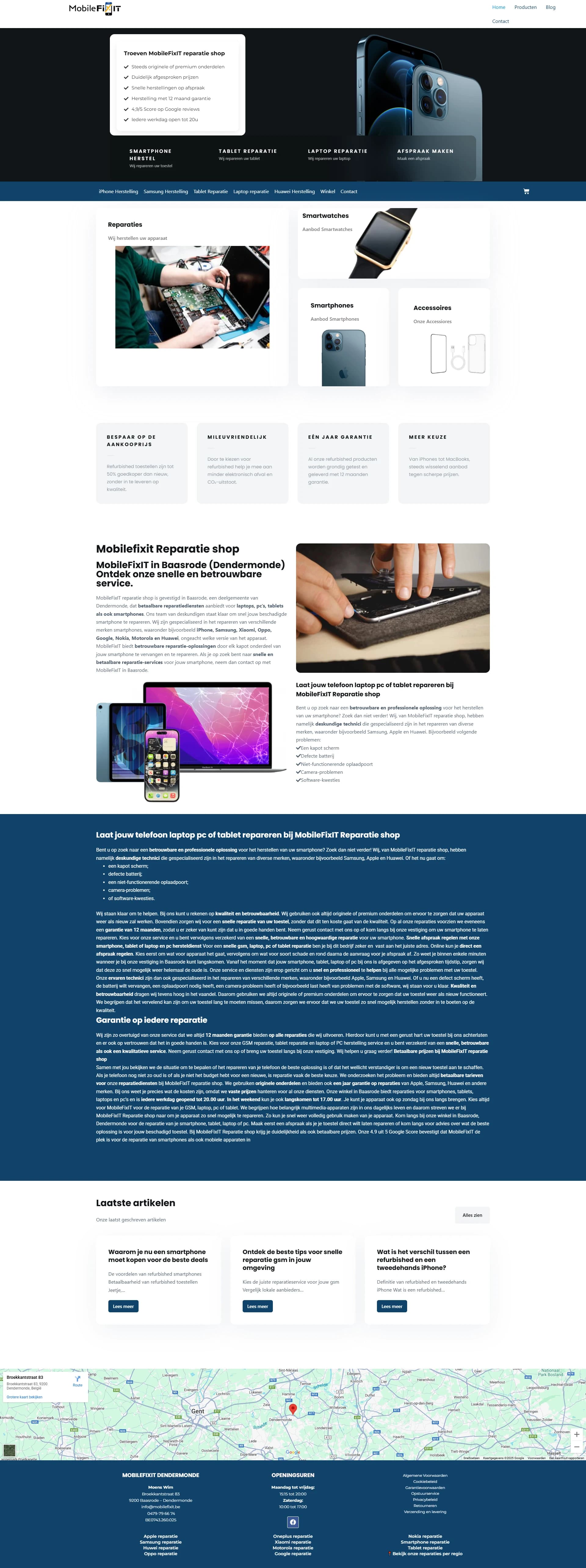 Mobile Fixit: rediseño para un reparador de móviles con diseño más moderno y ruta más corta hacia el presupuesto